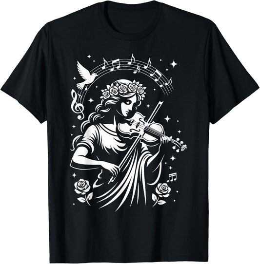 St Cecilia Catholic Patron Saint of Music Musicians Violin T-Shirt - T-Shirt | Black