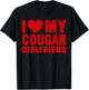 I Love My Cougar Girlfriend Heart Valentine Couple Men T-Shirt - T-Shirt | Black