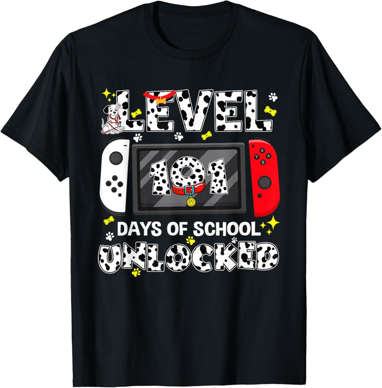 Level 101 Days School Unlocked 100 Days Game Controller T-Shirt - T-Shirt | Black
