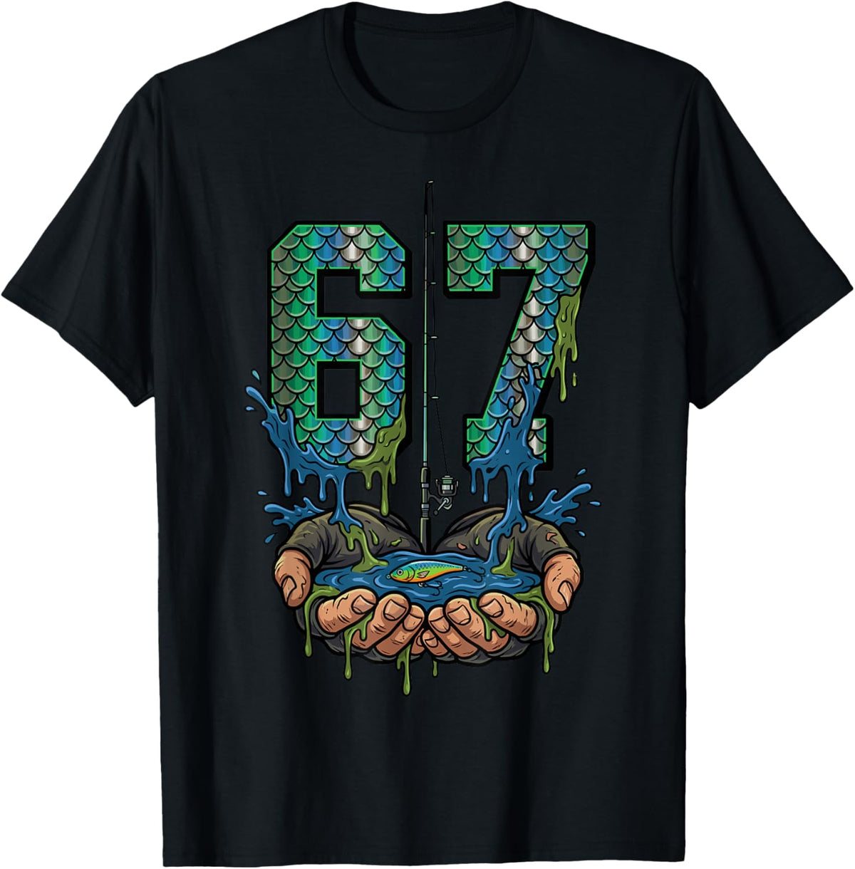 Fishing 67 Six Seven Fishermen T-Shirt - T-Shirt | Black