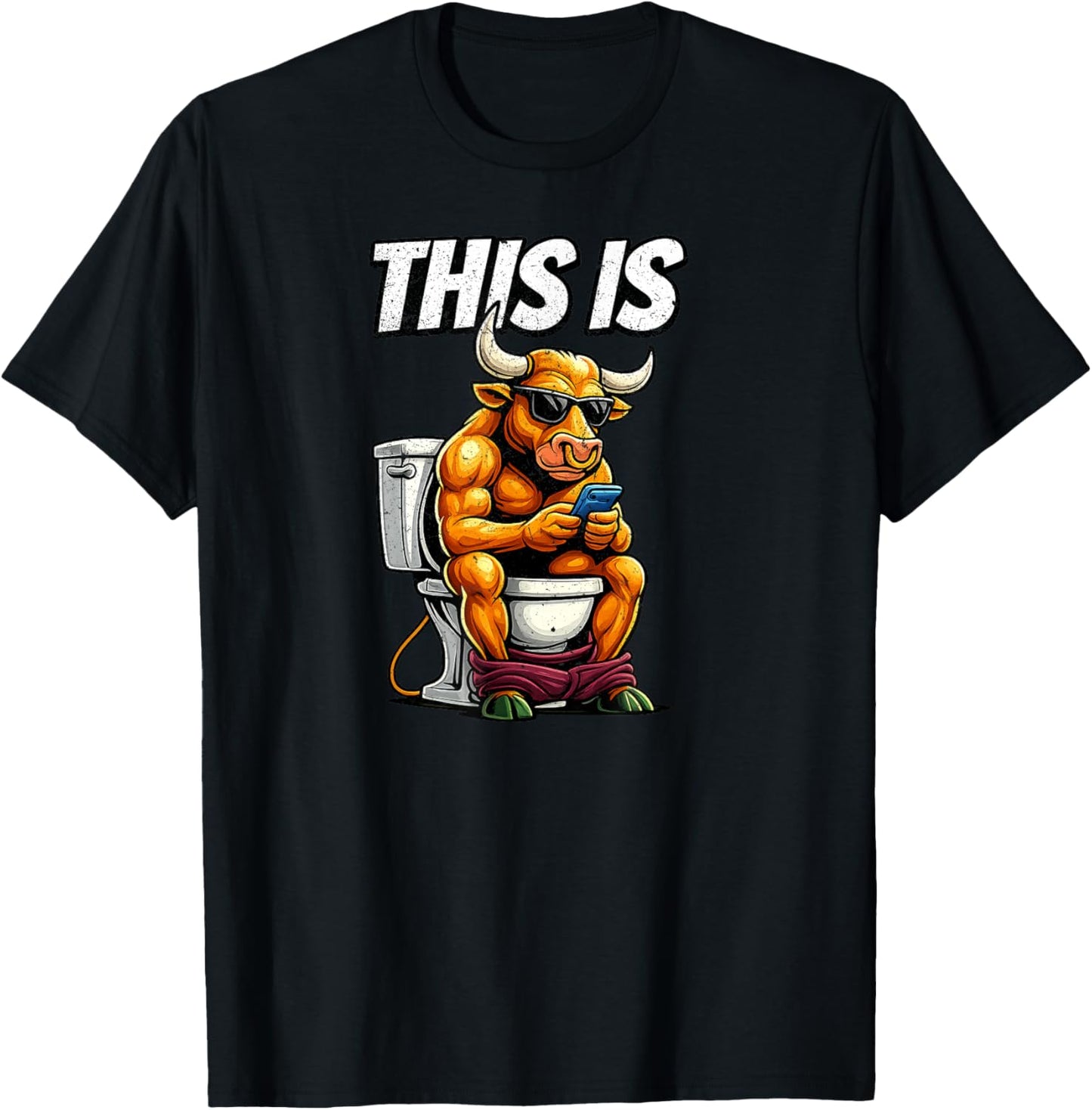 This is Some Bull Crap - Cow BS Toilet Humor Distressed Meme T-Shirt - T-Shirt | Black
