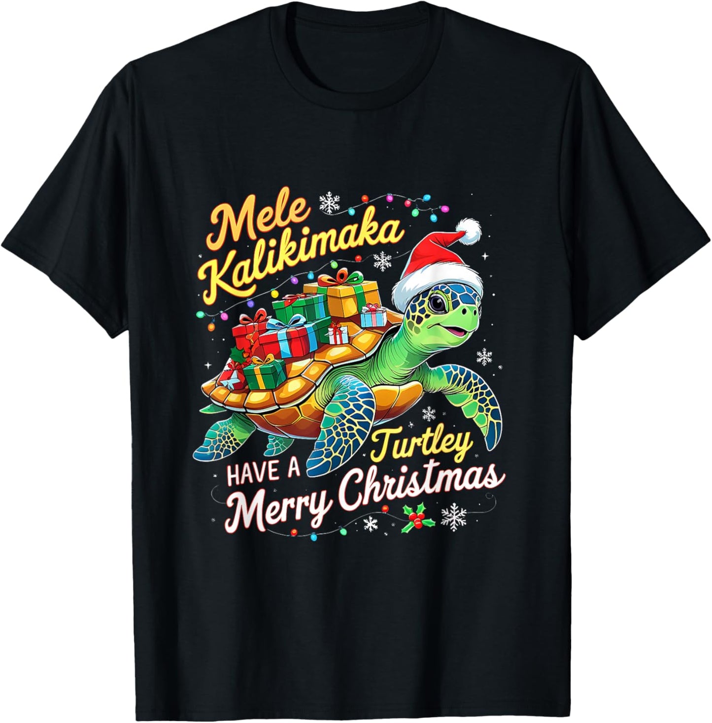 Mele Kalikimaka Turtley Have A Merry Christmas T-Shirt - T-Shirt | Black