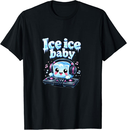Ice Ice Baby Kawaii Ice Cube DJ Graphic T-Shirt - T-Shirt | Black