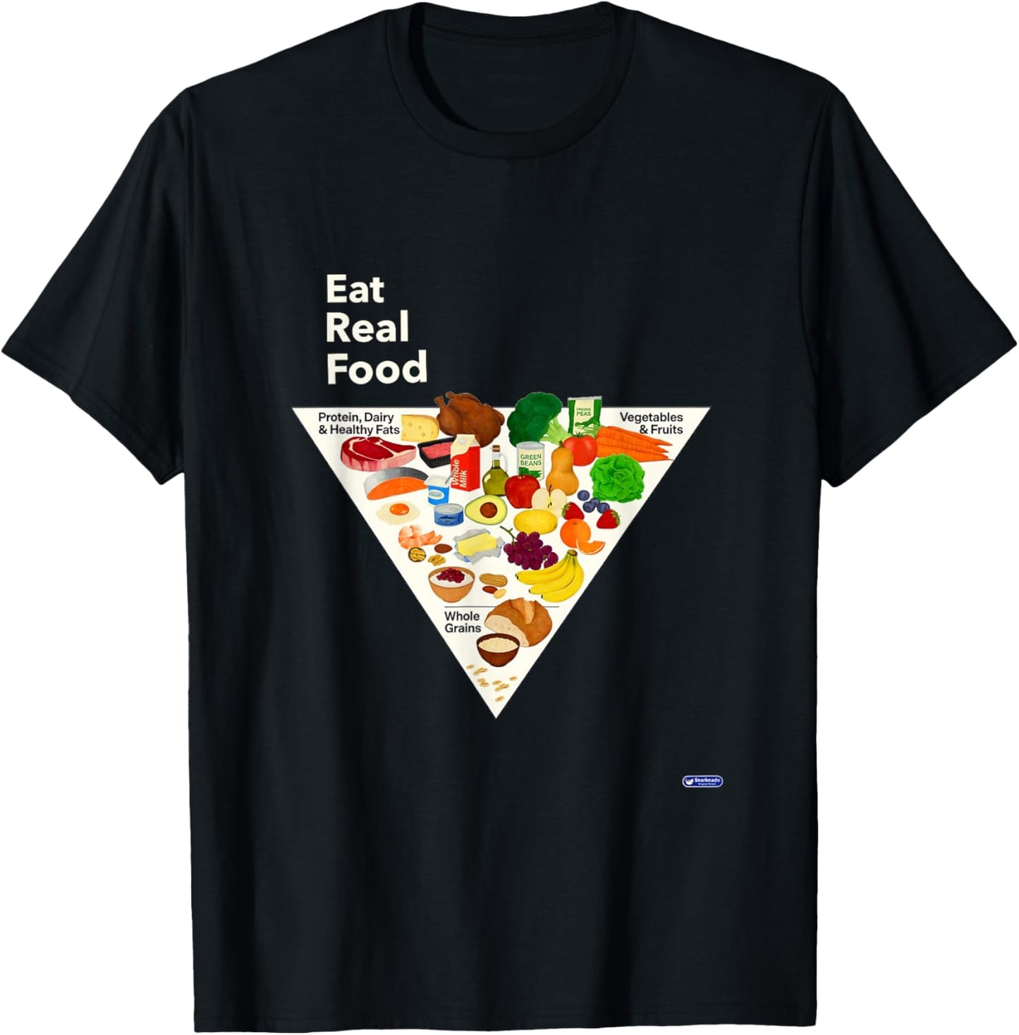 Eat Real Food New Food Pyramid 2026 T-Shirt - T-Shirt | Black