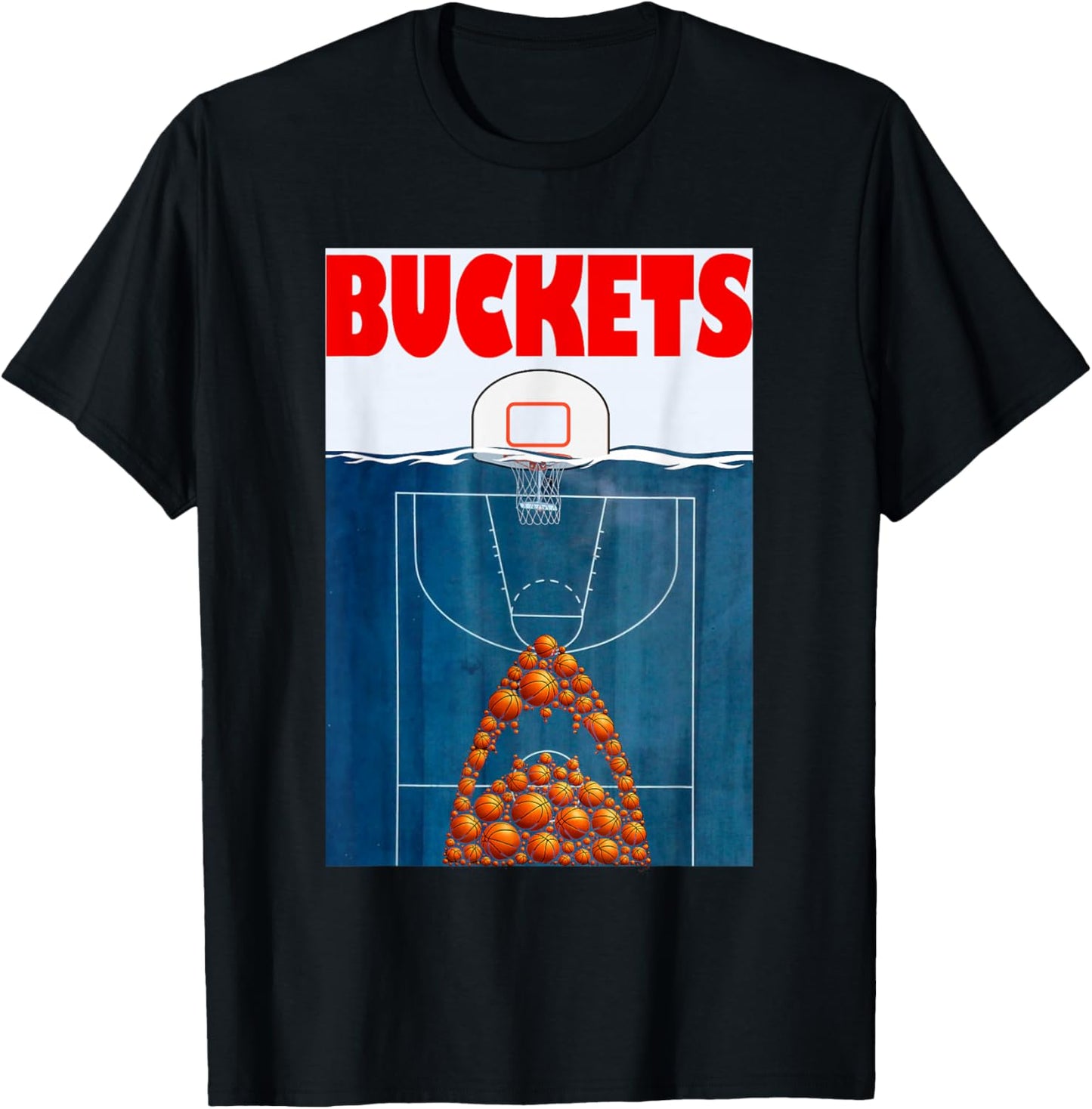 Basketball Player Buckets Basketball Shark Bball T-Shirt - T-Shirt | Black