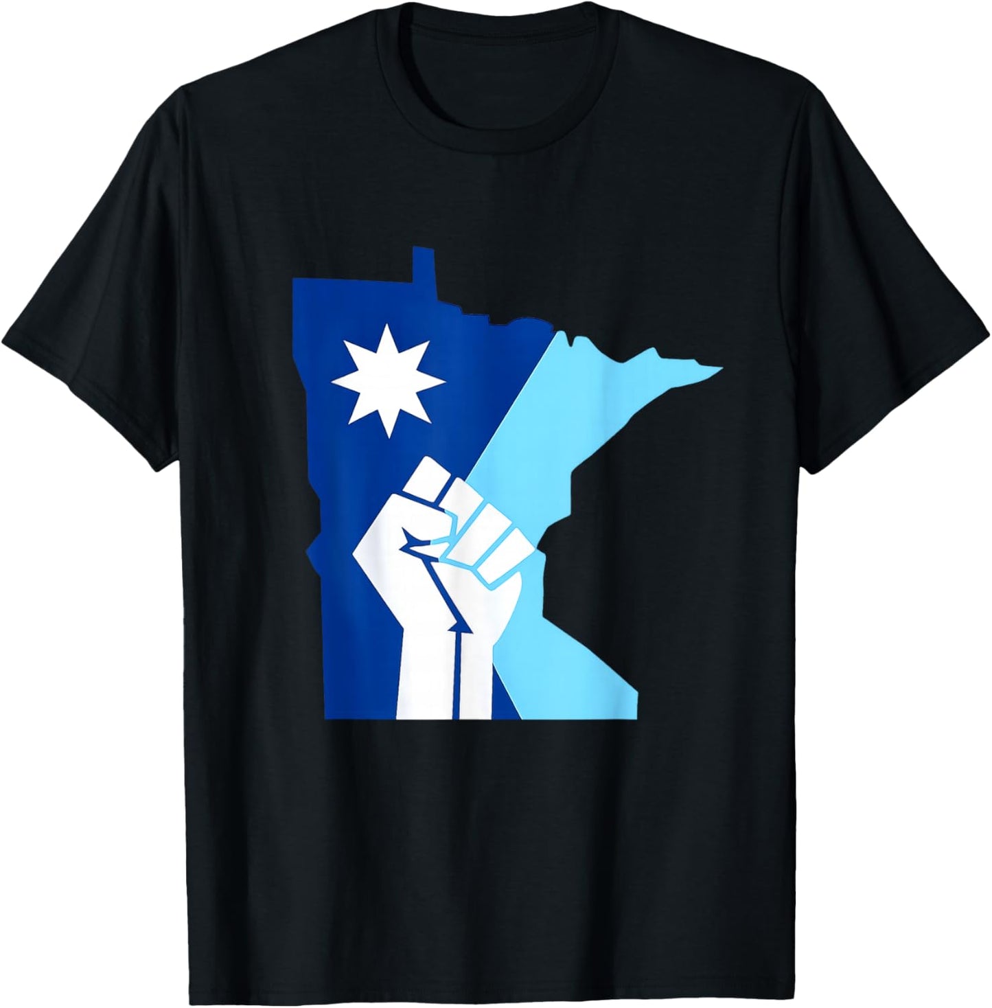Minnesota Strong, Raised Fist Flag, State Pride Protest T-Shirt - T-Shirt | Black