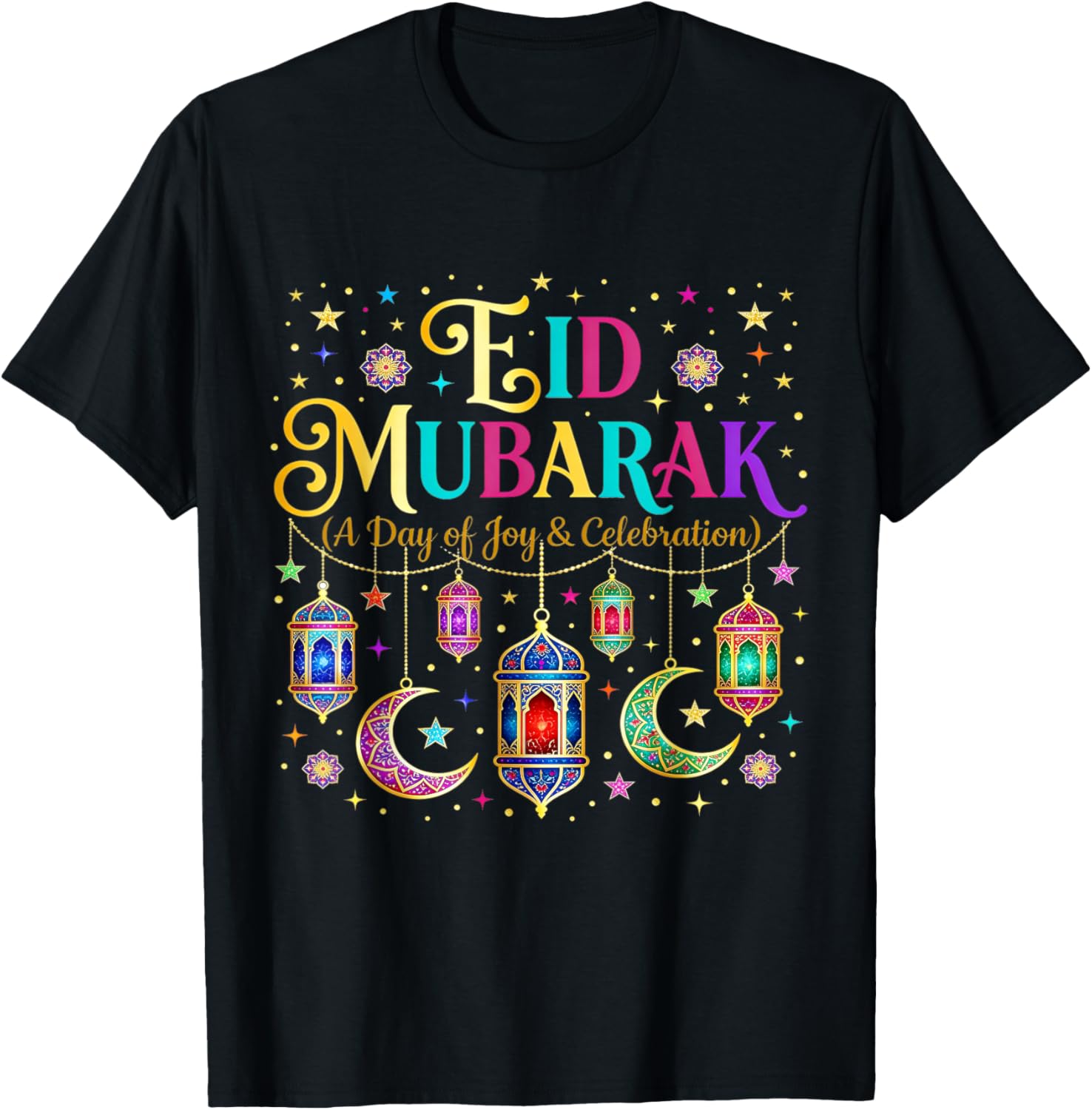 Eid Mubarak Muslim Celebration Costume for Eid Al Fitr 2026 T-Shirt - T-Shirt | Black