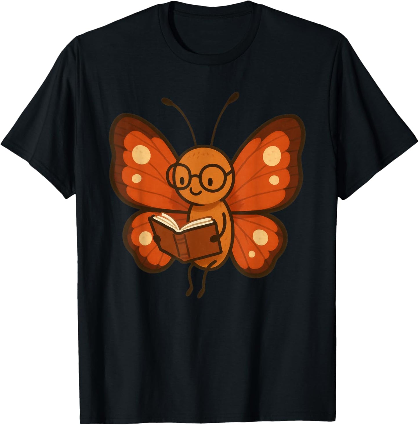 Cuter Butterfly Reading Book Nerd T-Shirt - T-Shirt | Black