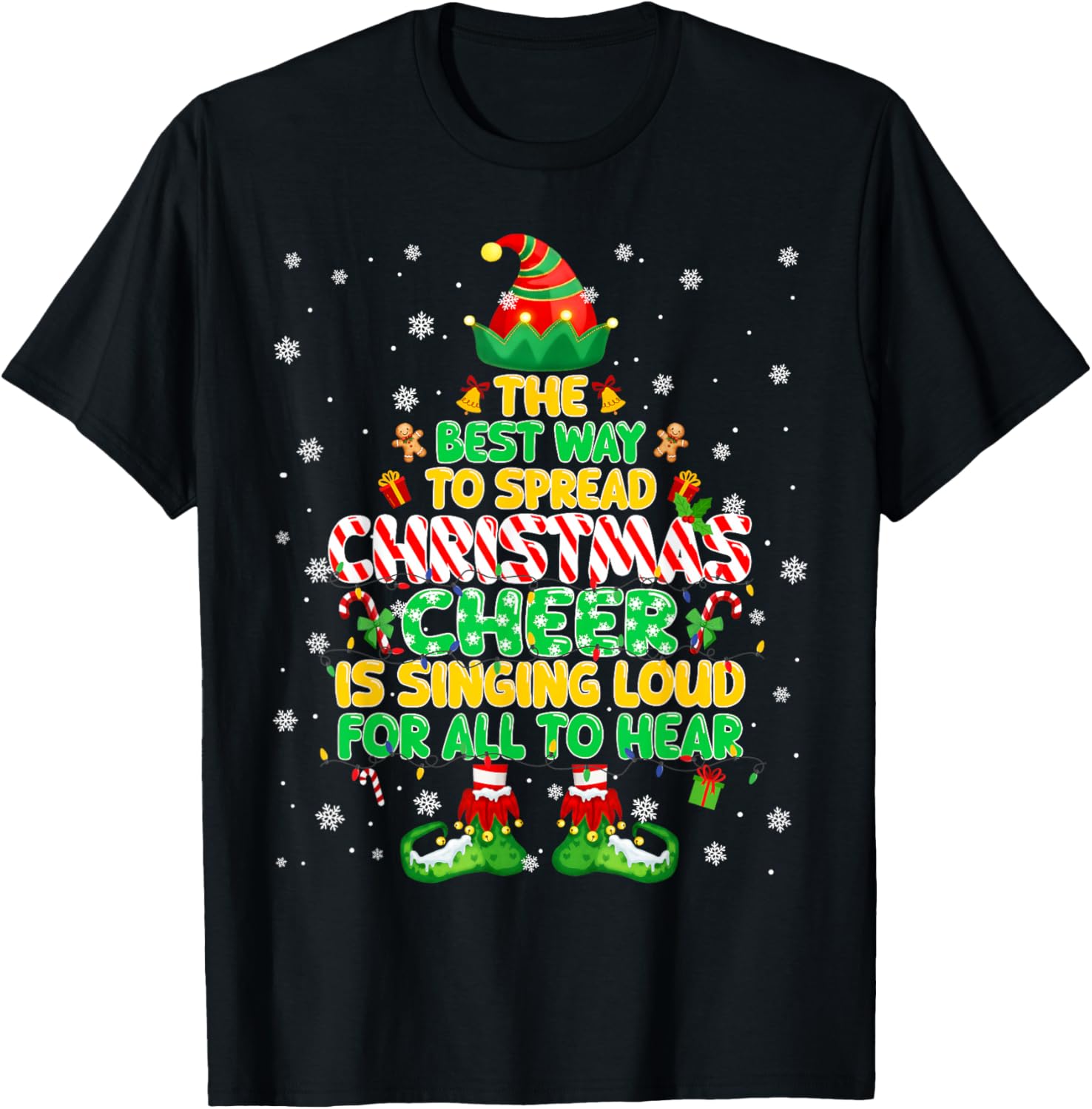 The Best Way to Spread Christmas Elf Xmas Boys Kids T-Shirt - T-Shirt | Black