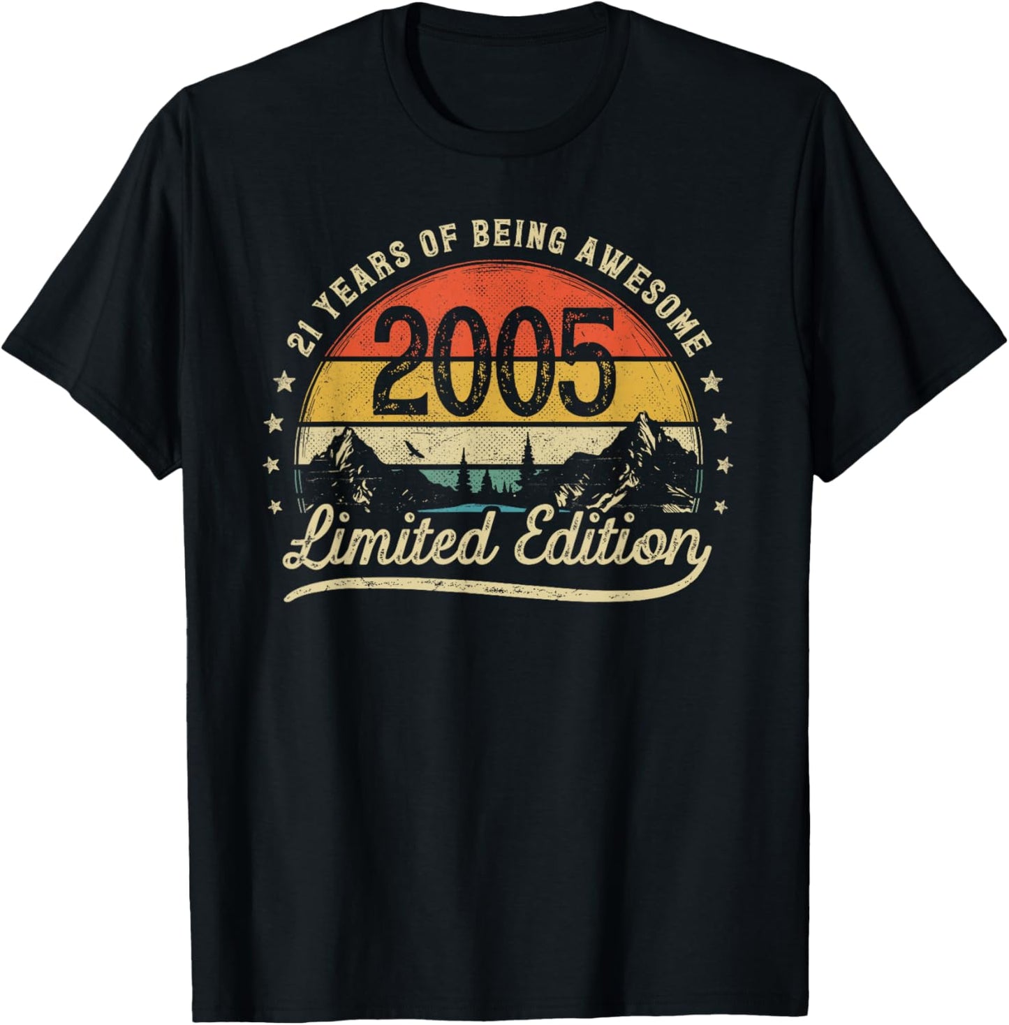 Vintage 2005 21 Years Old 21st Birthday T-Shirt - T-Shirt | Black
