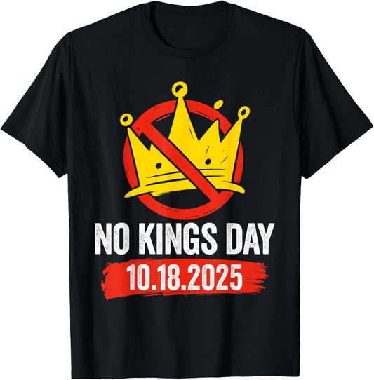 No Kings Day Patriotic No Kings 2025 T-Shirt - T-Shirt | Black