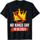 No Kings Day Patriotic No Kings 2025 T-Shirt - T-Shirt | Black
