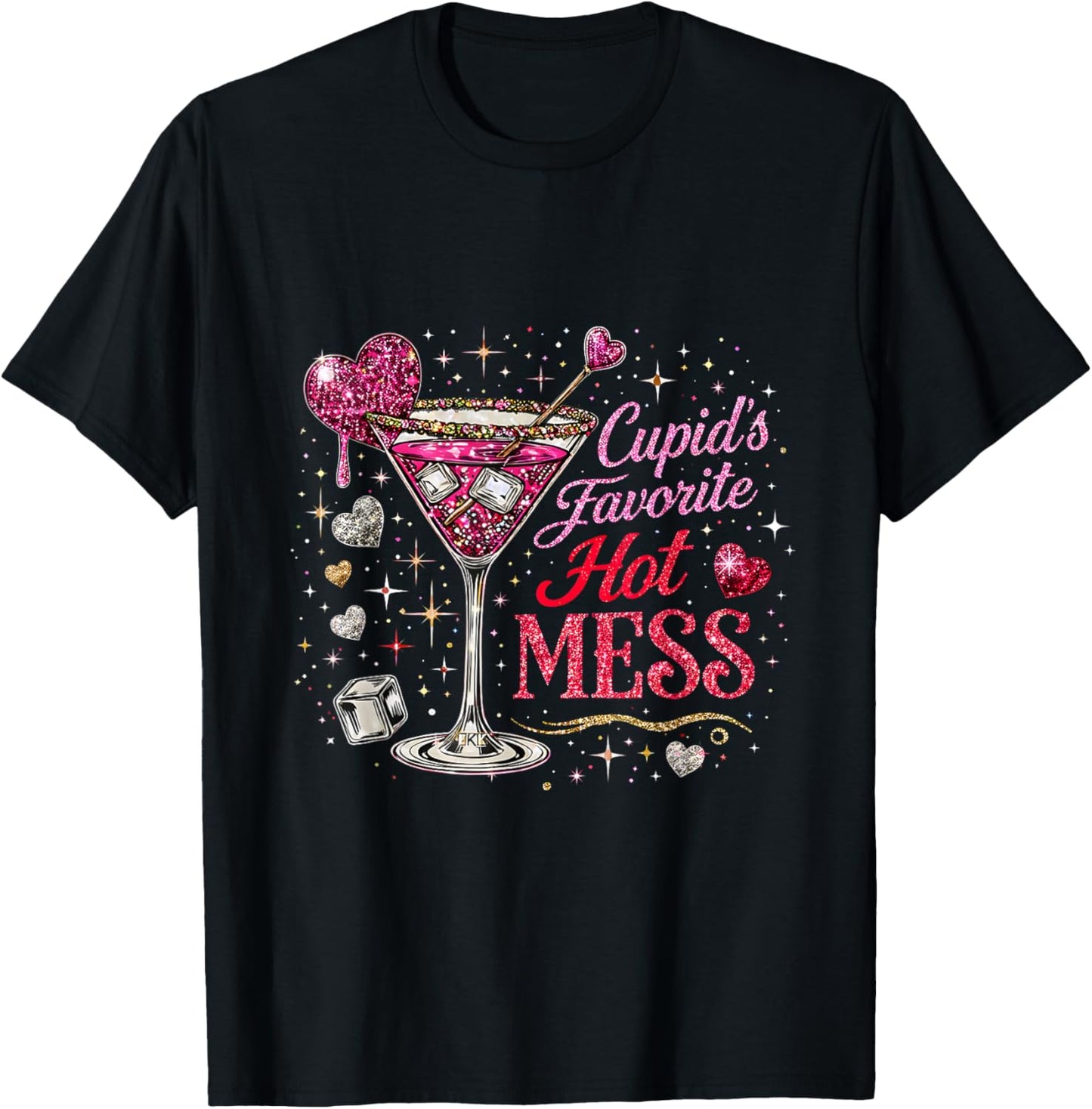 Valentine Even Cupid Need Margarita Retro Trendy Romantic T-Shirt - T-Shirt | Black