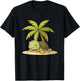 Lazy Turtle Under Palm Tree On Beach Summer T-Shirt - T-Shirt | Black