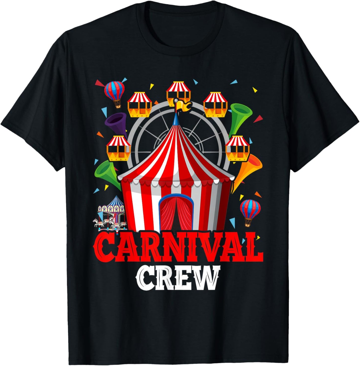 Carnival Crew for Birthday Theme Party Matching Family T-Shirt - T-Shirt | Black
