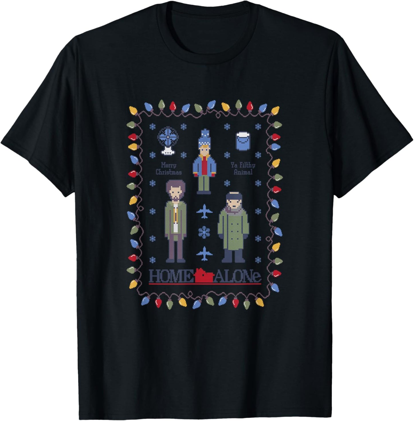 Home Alone Vintage Christmas Holiday Bandits T-Shirt - T-Shirt | Black