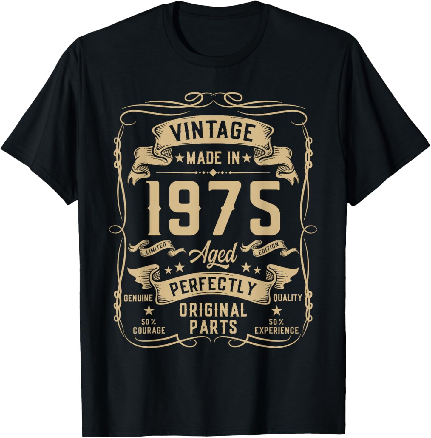 Vintage 1975 51yr 51st Birthday Gifts 51 Years Old T-Shirt - T-Shirt | Black