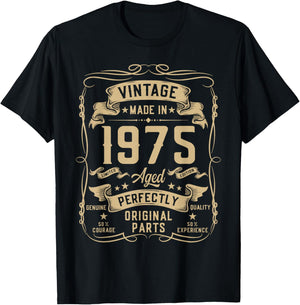 Vintage 1975 51yr 51st Birthday Gifts 51 Years Old T-Shirt - T-Shirt | Black