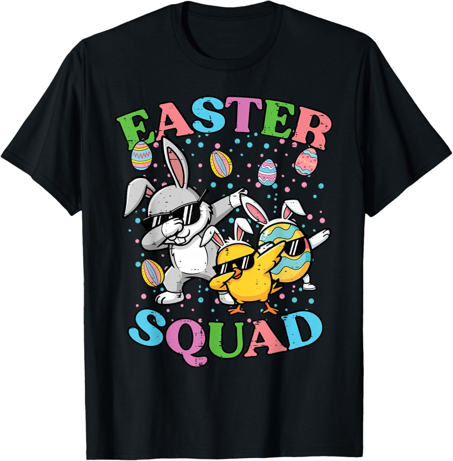 Easter Squad Bunny Egg Chick Dab Crew Matching Men Women Kid T-Shirt - T-Shirt | Black