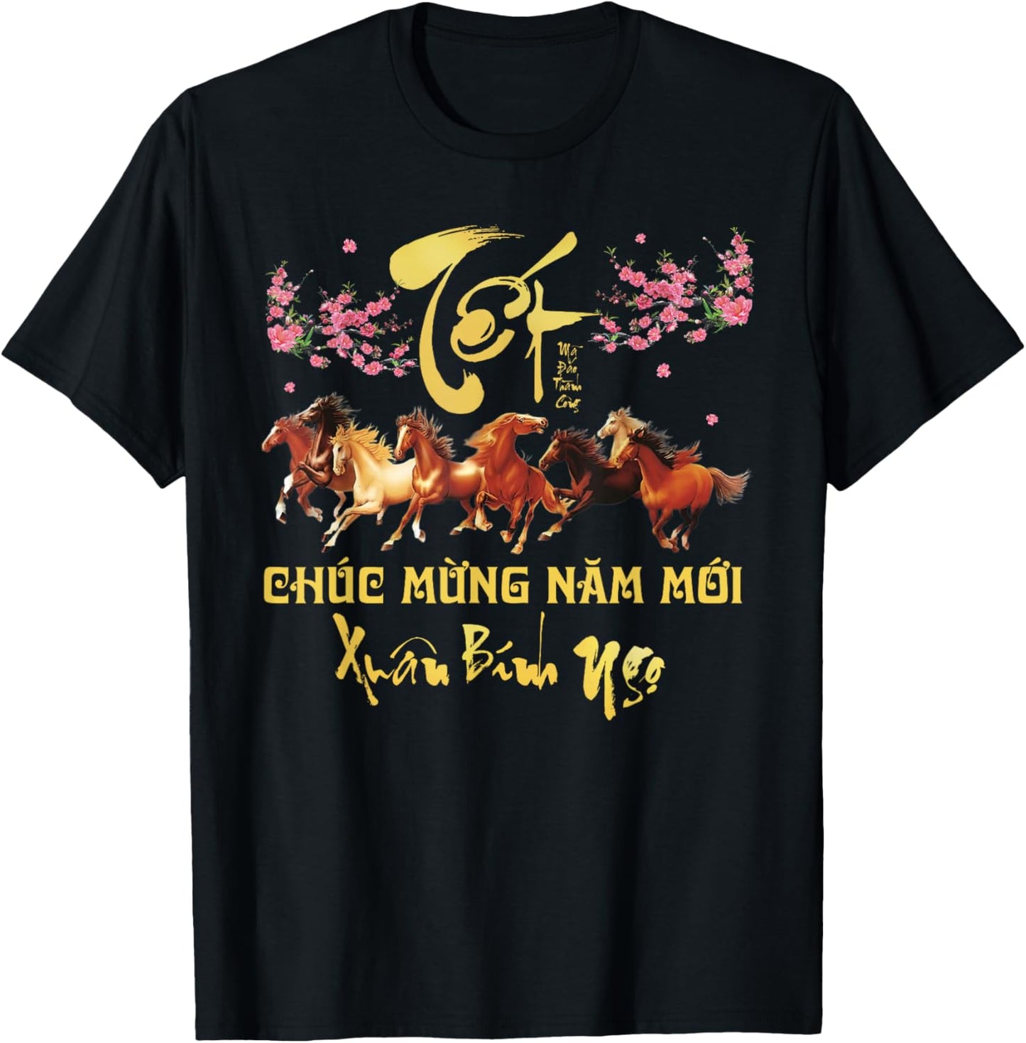 TET 2026 Chuc Mung NAM Moi Horse Vietnamese Lunar New Year T-Shirt - T-Shirt | Black