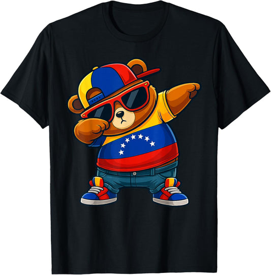 Venezuela Hispanic Heritage Venezuelan Bear Dabbing Kids T-Shirt - T-Shirt | Black