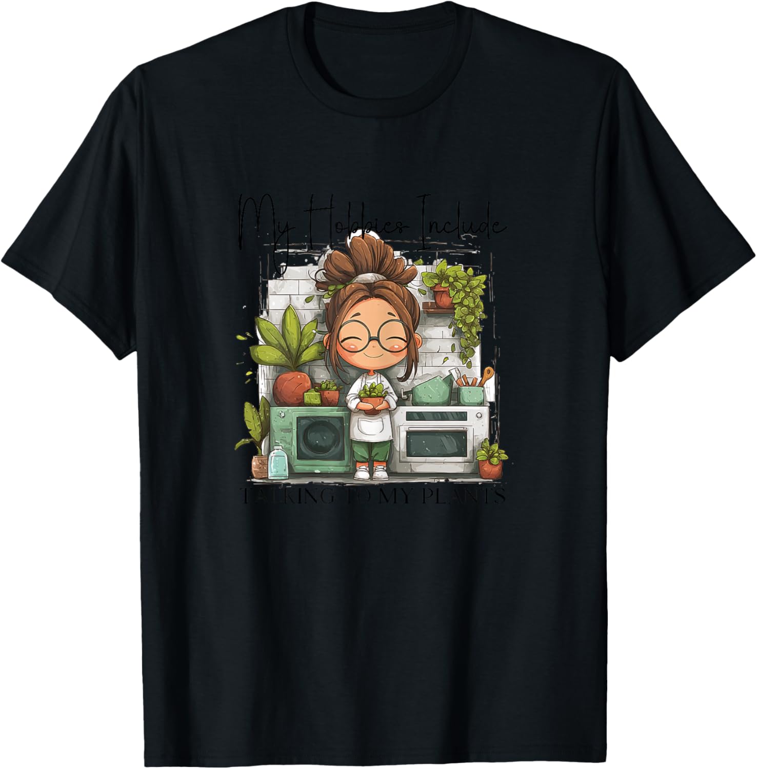 Plant Lover Mom Succulent Home Gardening Indoor Hobby Women T-Shirt - T-Shirt | Black