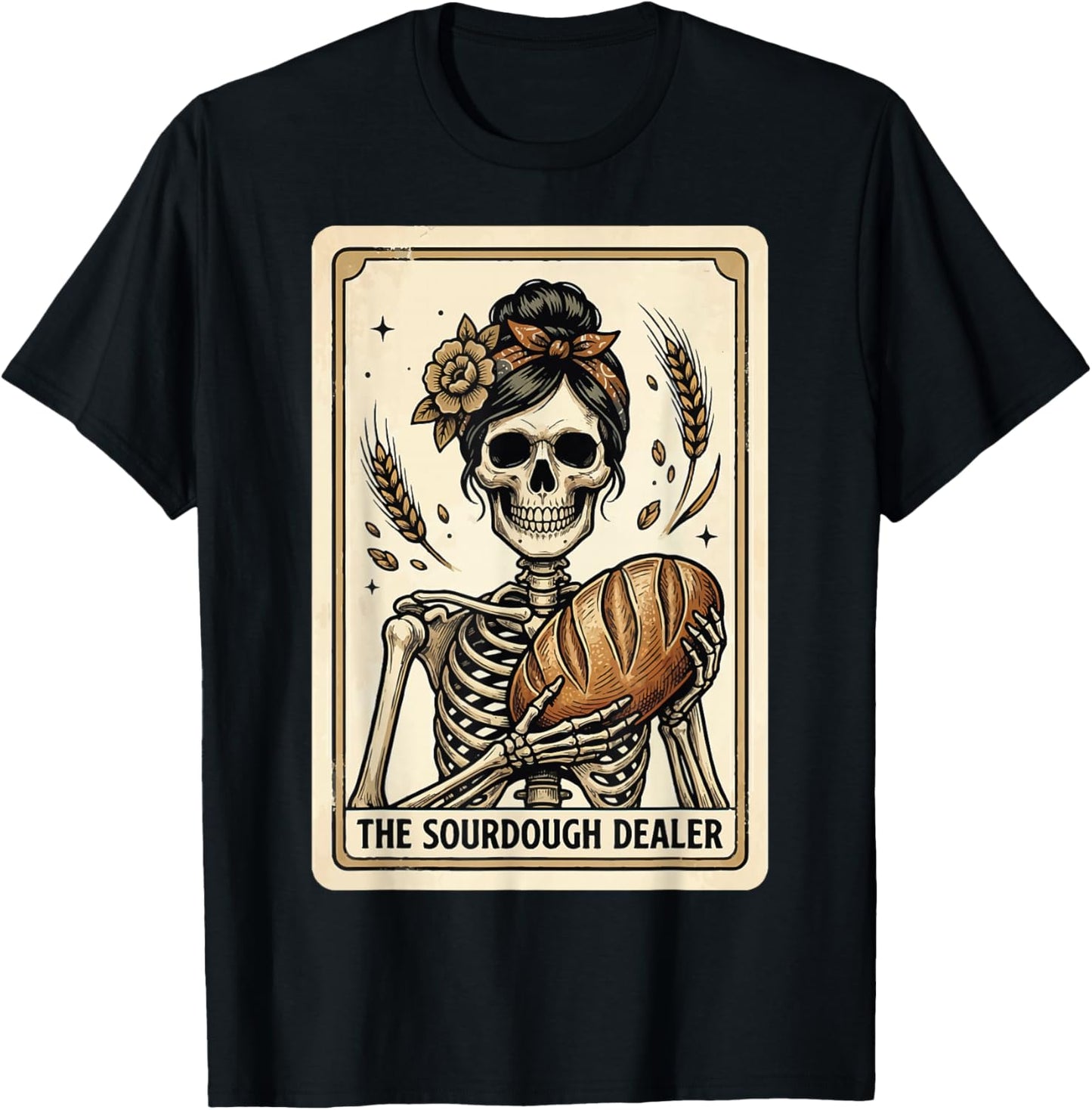 The Sourdough Dealer Tarot Card T-Shirt - T-Shirt | Black