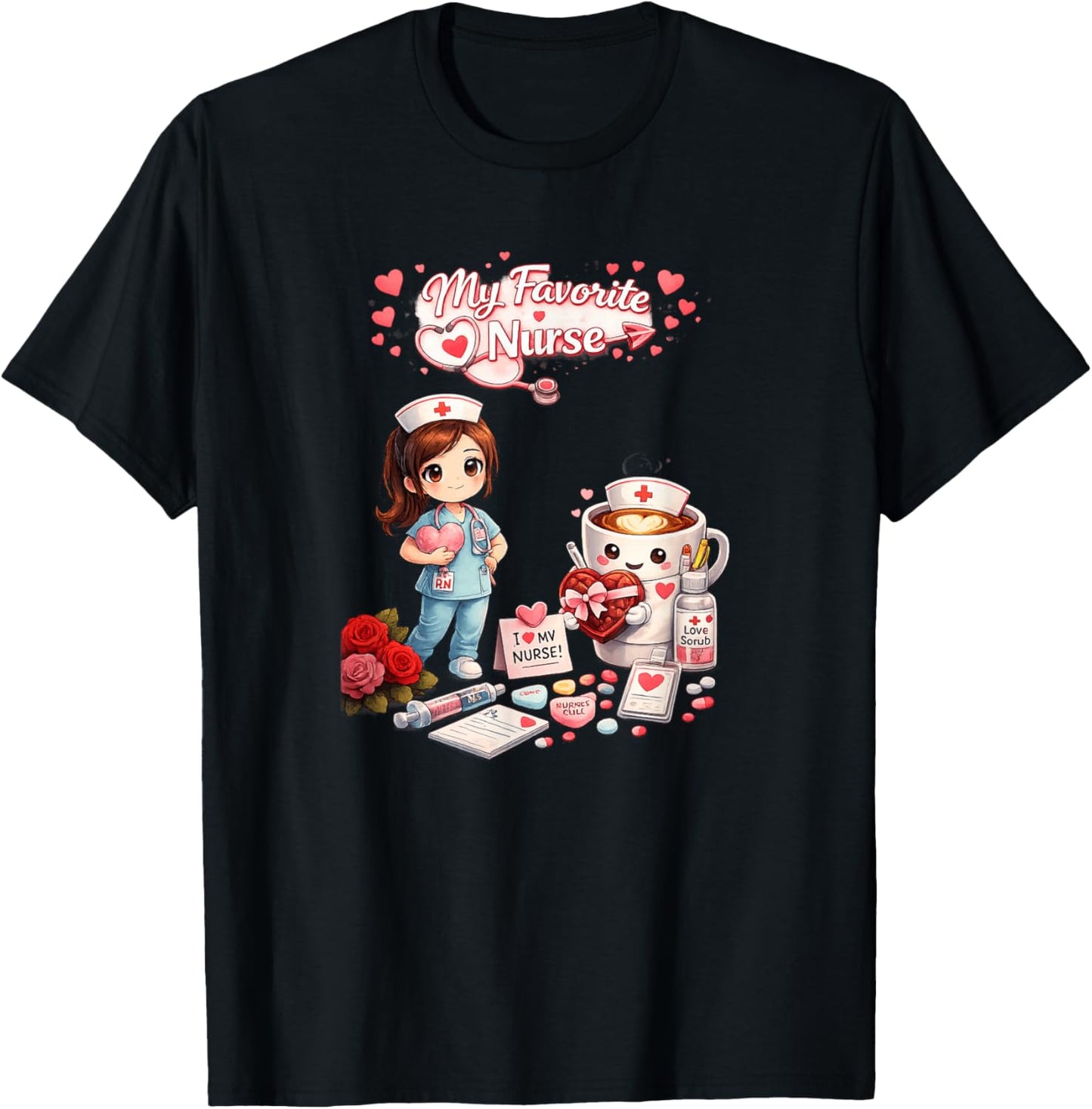 Nurse be My Valentine T-Shirt - T-Shirt | Black