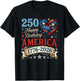 USA Hearts 1776 2026 July 4th 250th Birthday USA 250 Years T-Shirt - T-Shirt | Black