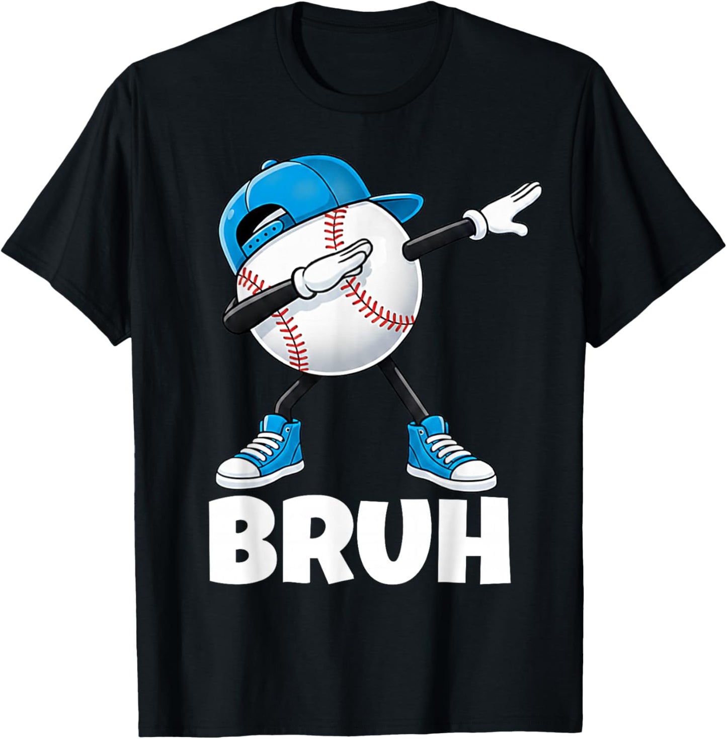 Boys Baseball Teen Apparel Cute Meme Bruh T-Shirt - T-Shirt | Black