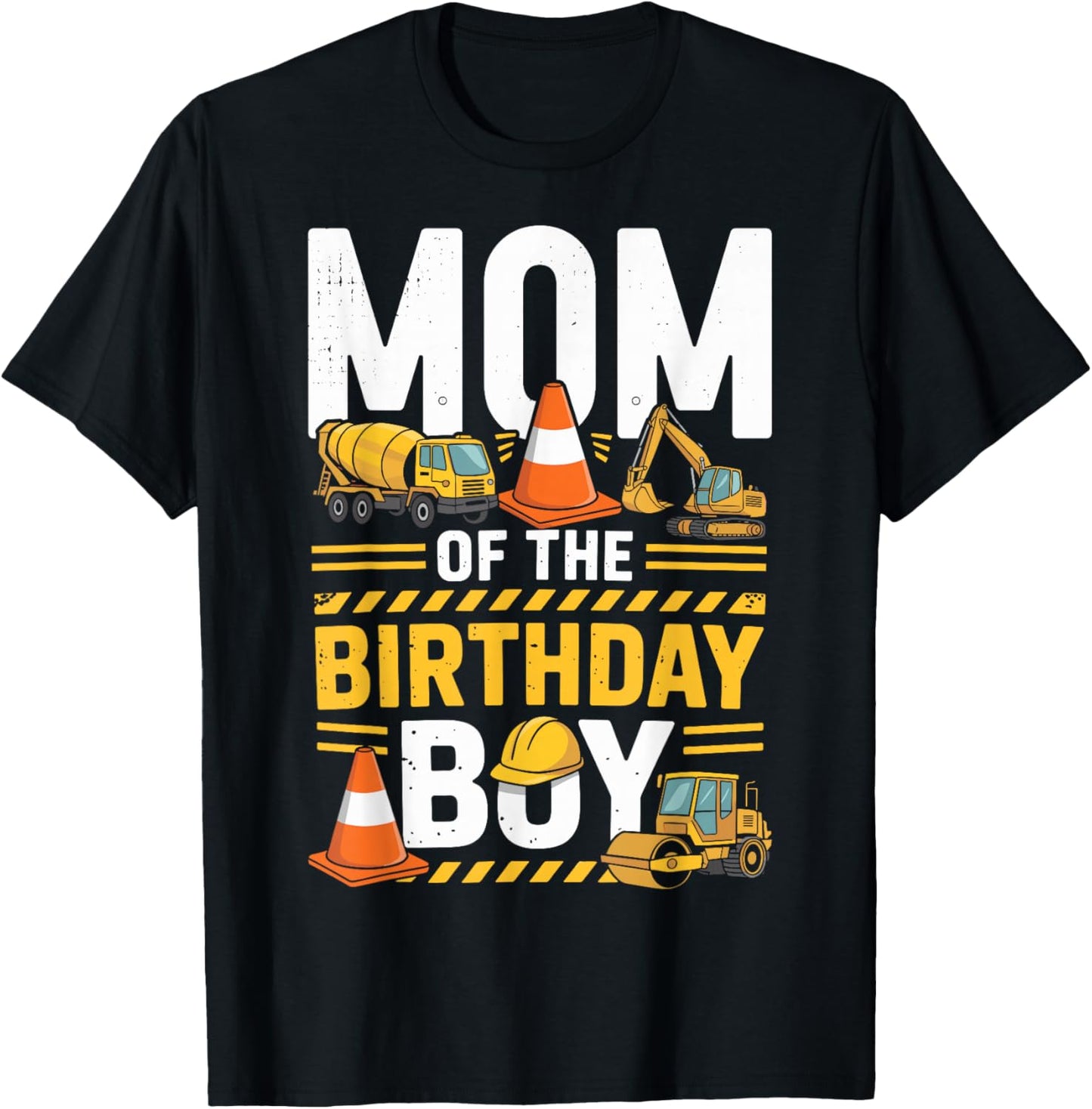 Mom of The Birthday Party Outfit Excavator Crew Mommy T-Shirt - T-Shirt | Black