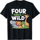 Four Ever Wild 4th Birthday Boy Girl Toddler T-Shirt - T-Shirt | Black