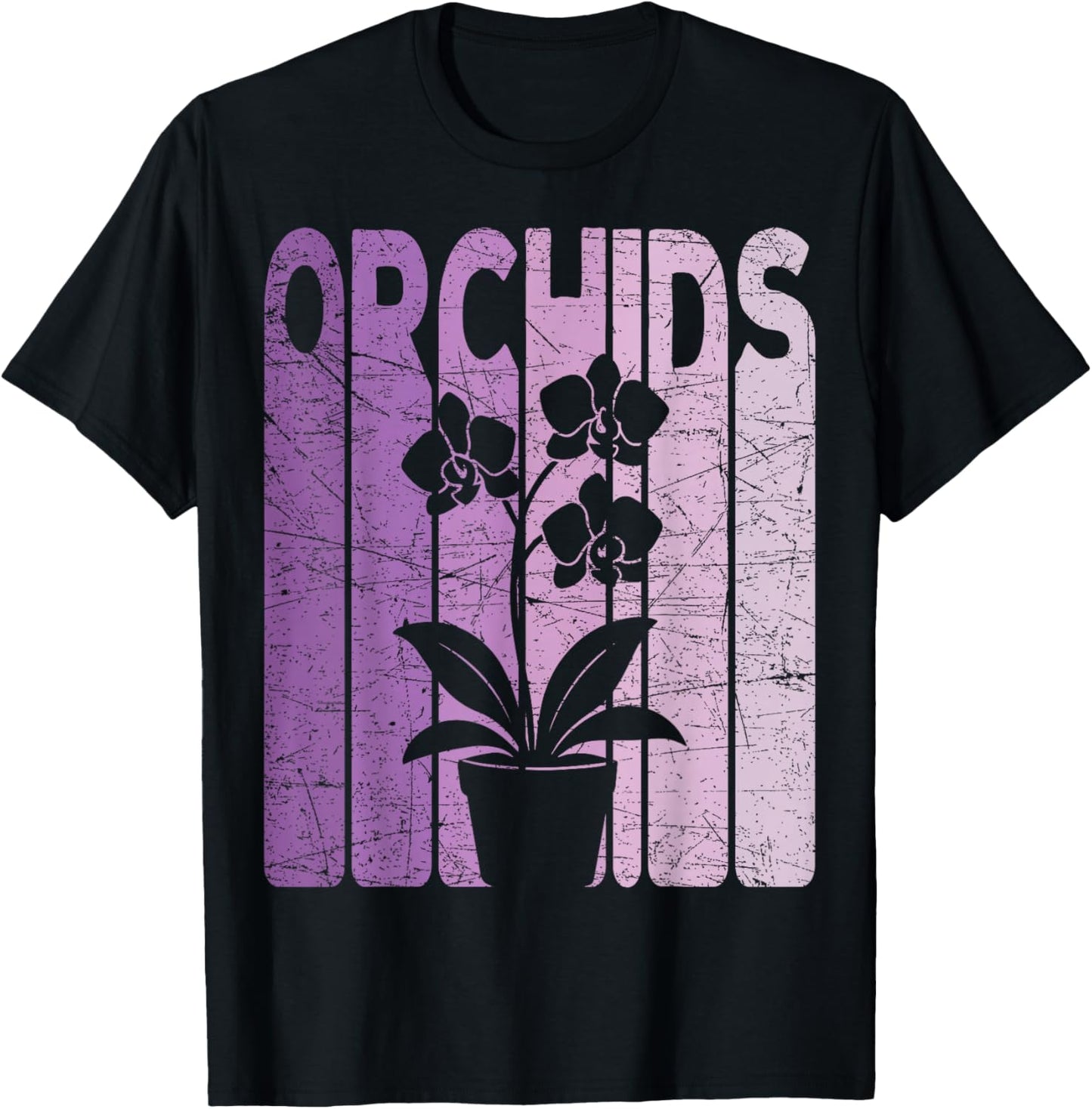 Orchids Vintage Botanist Retro Orchid Flower Gardening T-Shirt - T-Shirt | Black