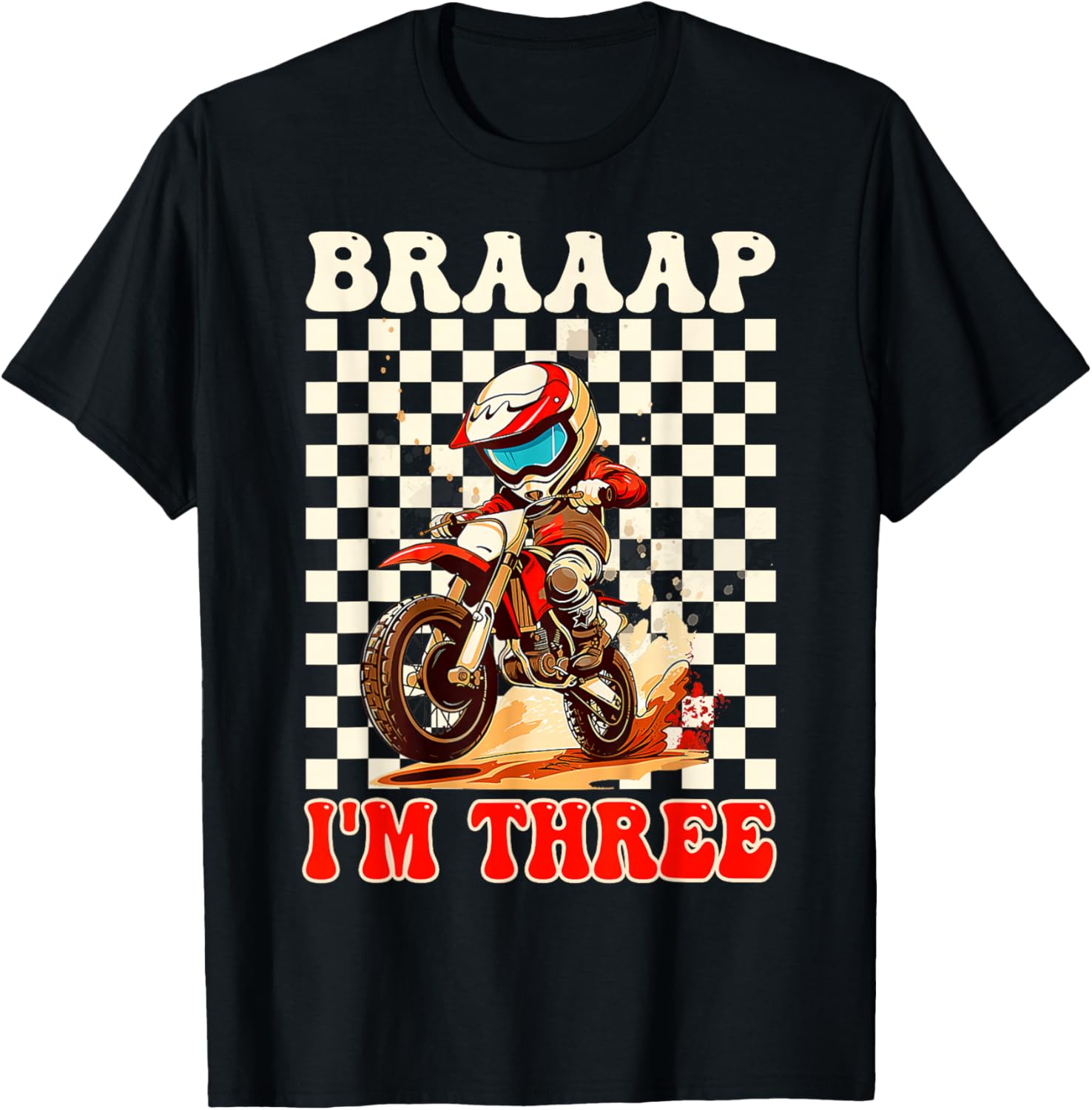 Kids It's My 3rd Birthday Boy Motocross Dirt Bike 3 Year Old T-Shirt - T-Shirt | Black