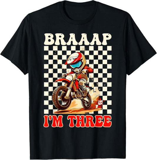 Kids It's My 3rd Birthday Boy Motocross Dirt Bike 3 Year Old T-Shirt - T-Shirt | Black