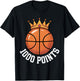 1000 Points Basketball Lovers Crown Achievement Sports Fans T-Shirt - T-Shirt | Black