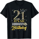 21 It's My Granddaughter's Birthday Crown Happy 21 Years Old T-Shirt - T-Shirt | Black
