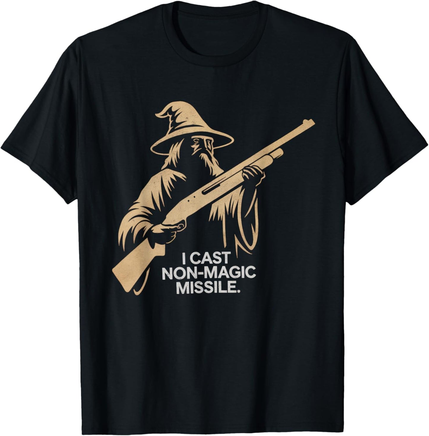 I Cast Non-Magic Missile Funny Wizard Parody Meme T-Shirt - T-Shirt | Black