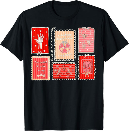 Radiology Valentine Heart for Valentine X-ray Tech T-Shirt - T-Shirt | Black