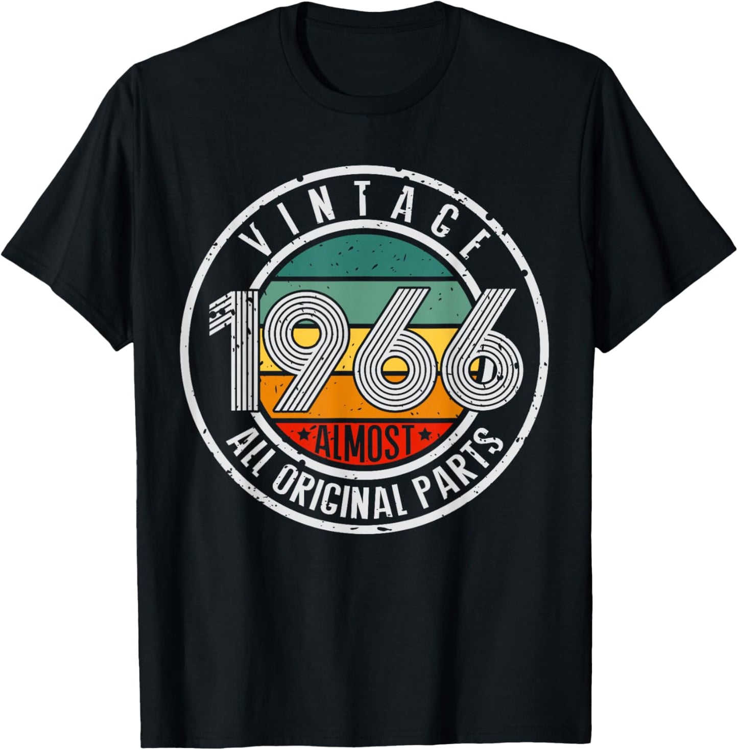 Vintage 1966 Classic 60th Birthday Retro Turnin 60 Years Old T-Shirt - T-Shirt | Black