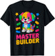 Master Builder Dog Lover Building Bricks Blocks Kids Toddler T-Shirt - T-Shirt | Black