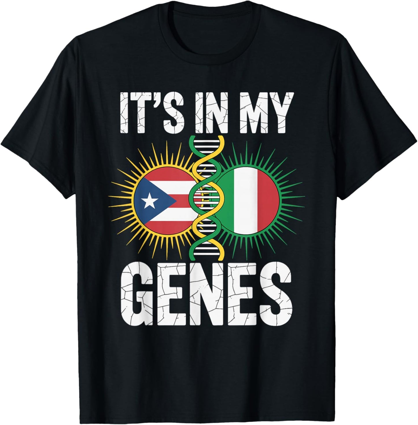 Half Puerto Rican Italian Roots 100% Legend Puerto Rico T-Shirt - T-Shirt | Black