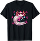 Axolotl Breast Cancer Awareness Pink Ribbons Women Lover T-Shirt - T-Shirt | Black