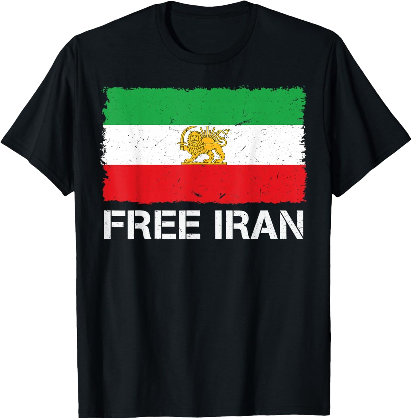 Free Iran Iran Flag Lion Persian Freedom Iran MIGA T-Shirt - T-Shirt | Black
