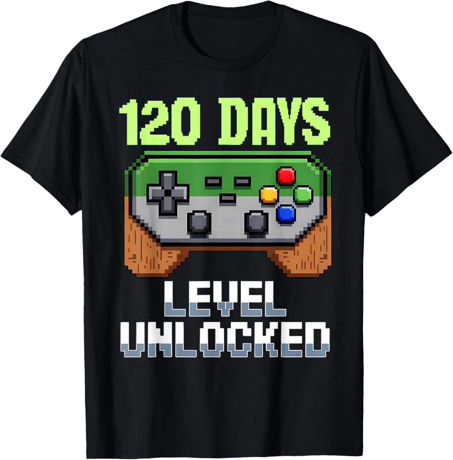 120 Days Level Unlocked Gaming 120 Days of School Boys Gamer T-Shirt - T-Shirt | Black