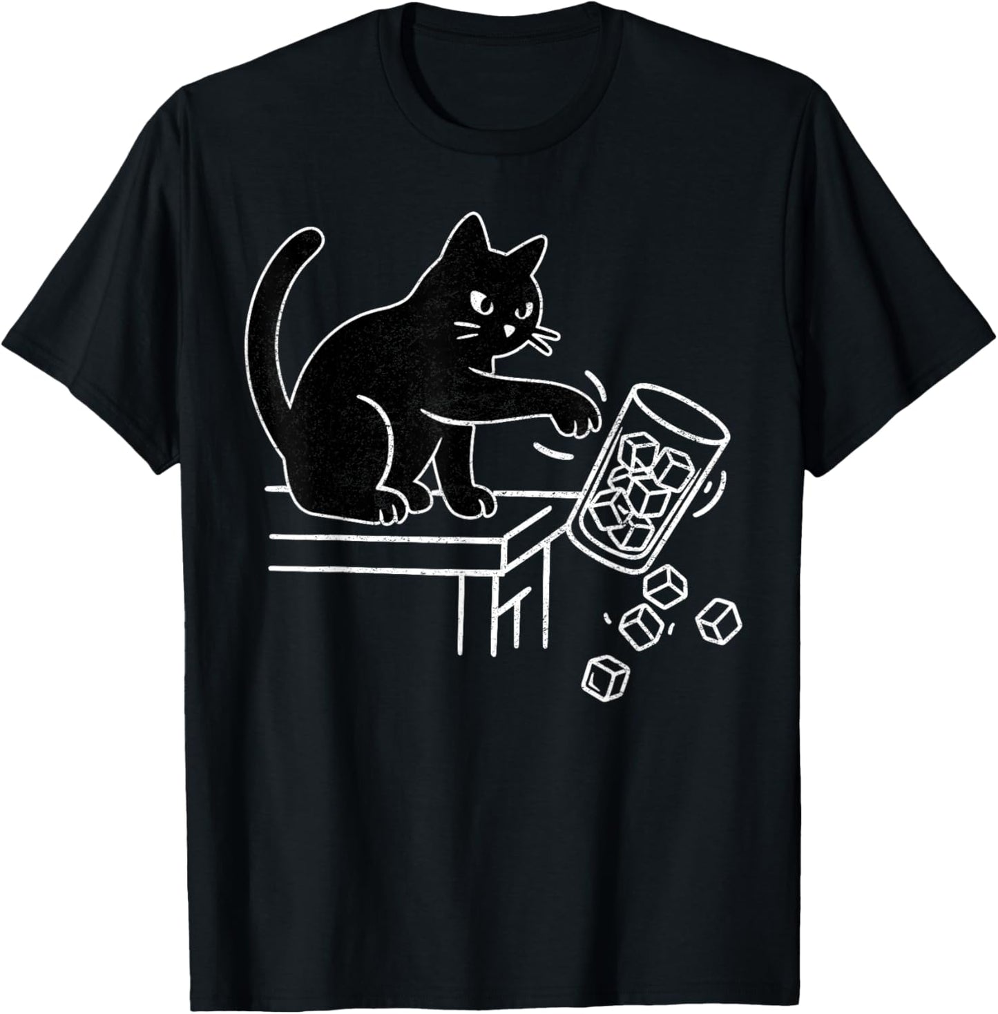 Abolish ICE Funny Black Cat Pushing Ice Cat Meme Men Women T-Shirt - T-Shirt | Black