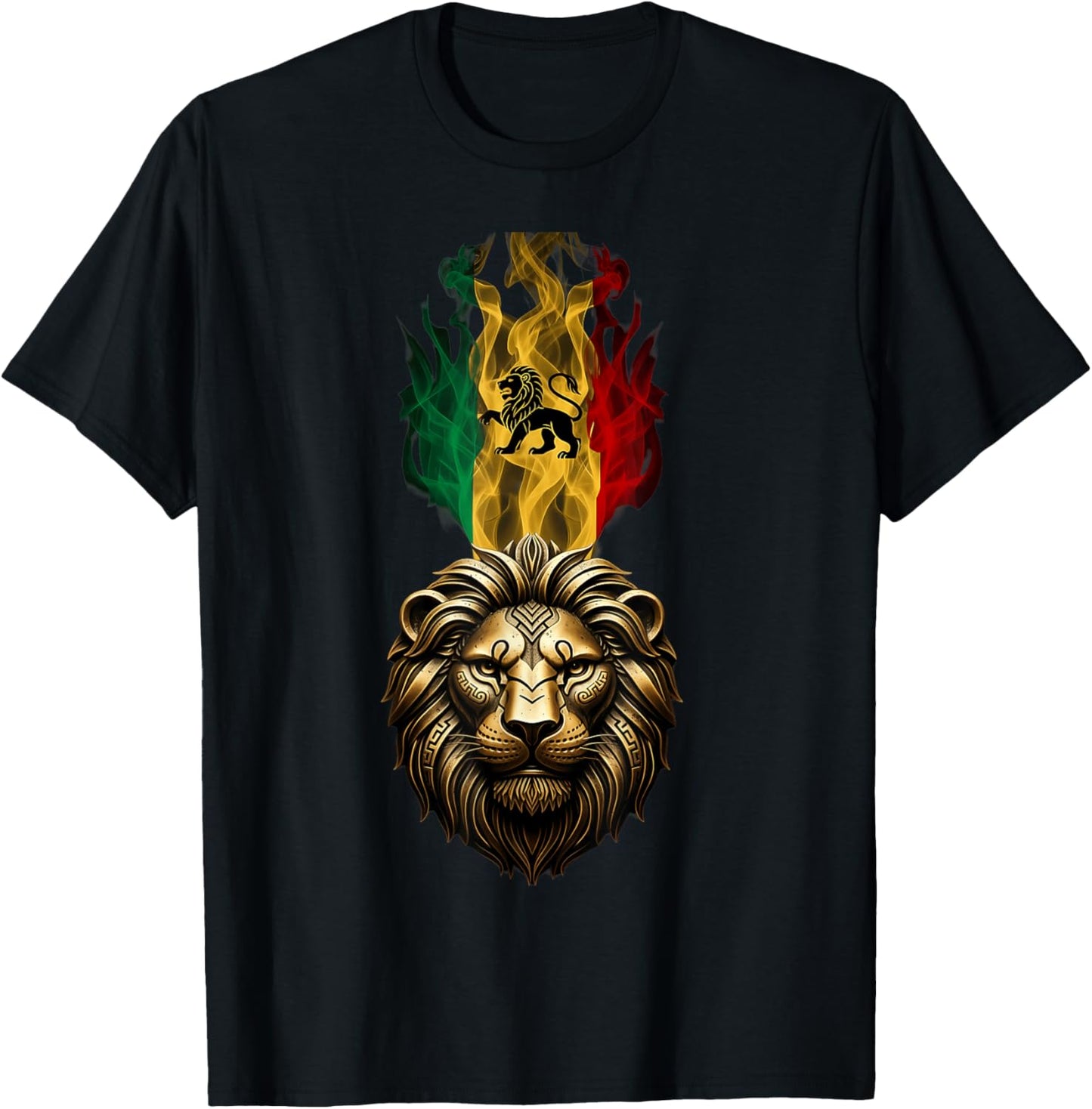 Rasta Reggae Lion of Judah Headphones Jamaican Reggae Music T-Shirt - T-Shirt | Black