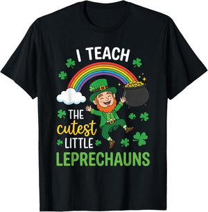 I Teach The Cutest Little Leprechauns St Patricks Student T-Shirt - T-Shirt | Black
