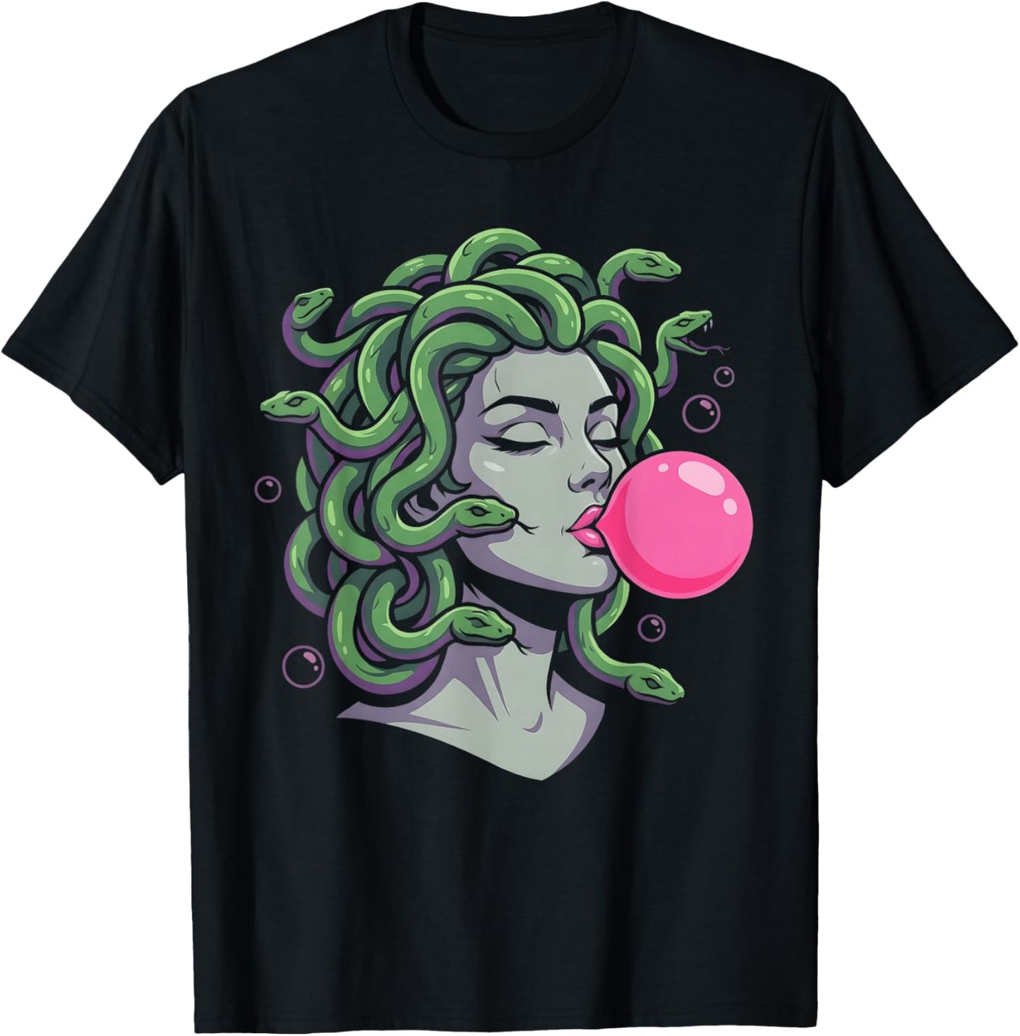 Medusa Bubble Gum T-Shirt - T-Shirt | Black