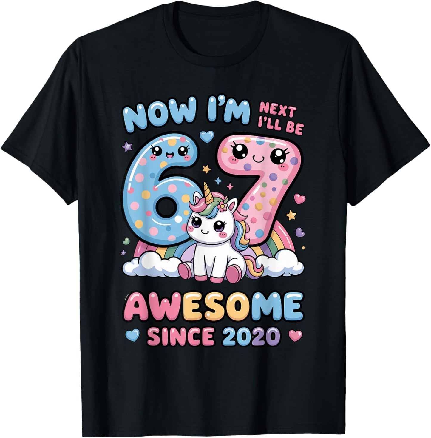 Now I'm 6 Next Year I'll Be 7 6th Brithday Girl for Kid T-Shirt - T-Shirt | Black
